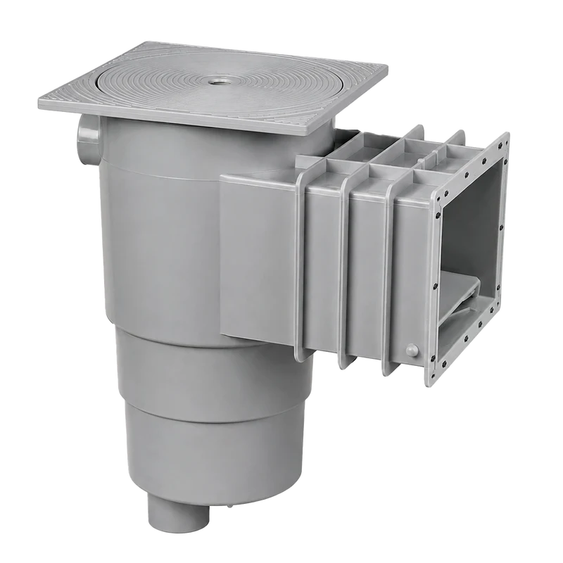 Skimmer QP para piscina de liner y poliéster boca 200 mm gris claro con tapa cuadrada Ref. 500186CGC
