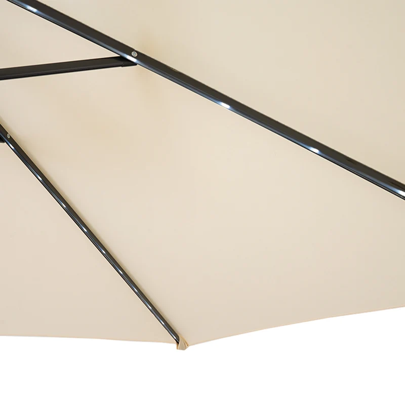 Parasol Banane à Mât Déporté à LED 3 m - Crème
