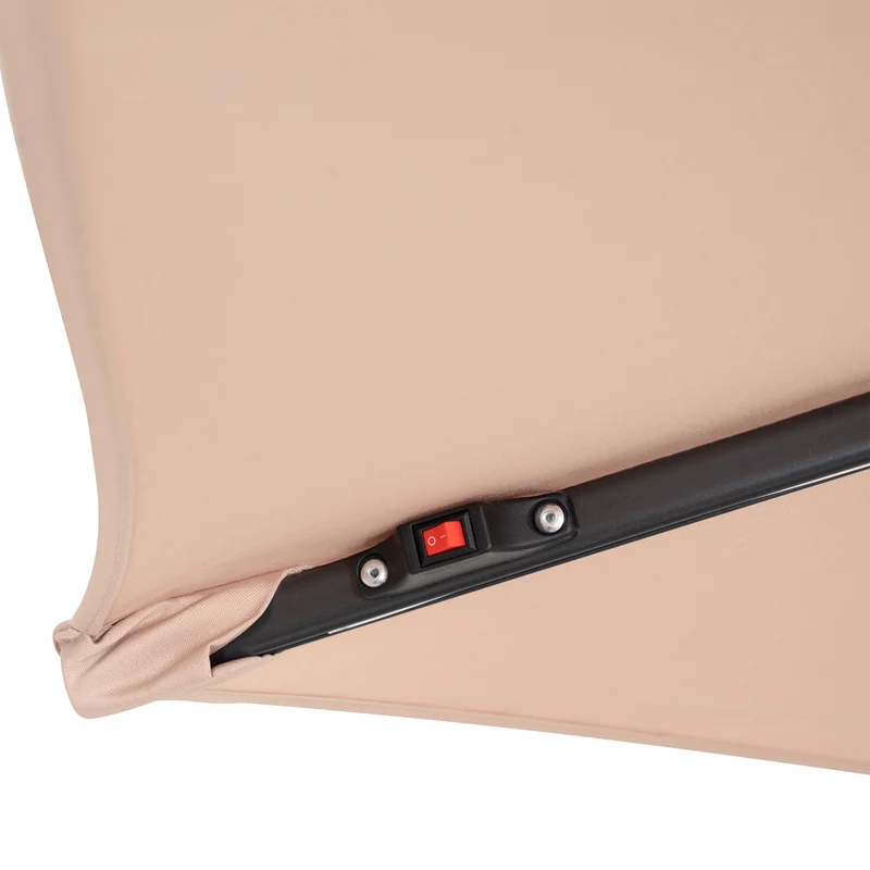Parasol Banane à Mât Déporté à LED 3 m - Beige