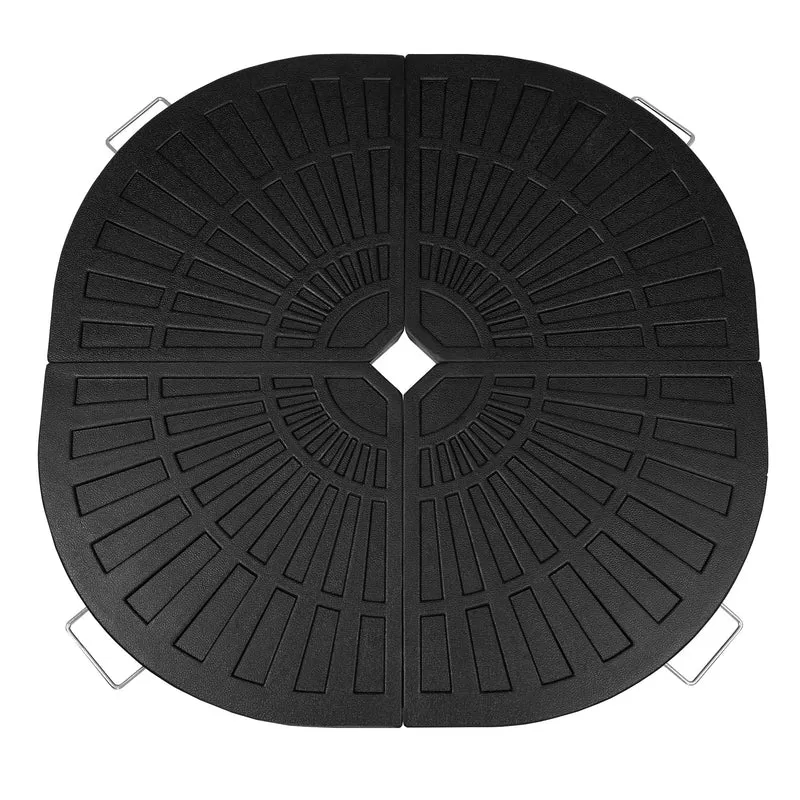 Parasol Banane à Mât Déporté 3 m & 4 Pieds en Éventail - Crème