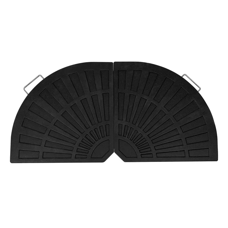 Parasol Banane à Mât Déporté à LED 3 m & 2 Pieds en Éventail - Crème