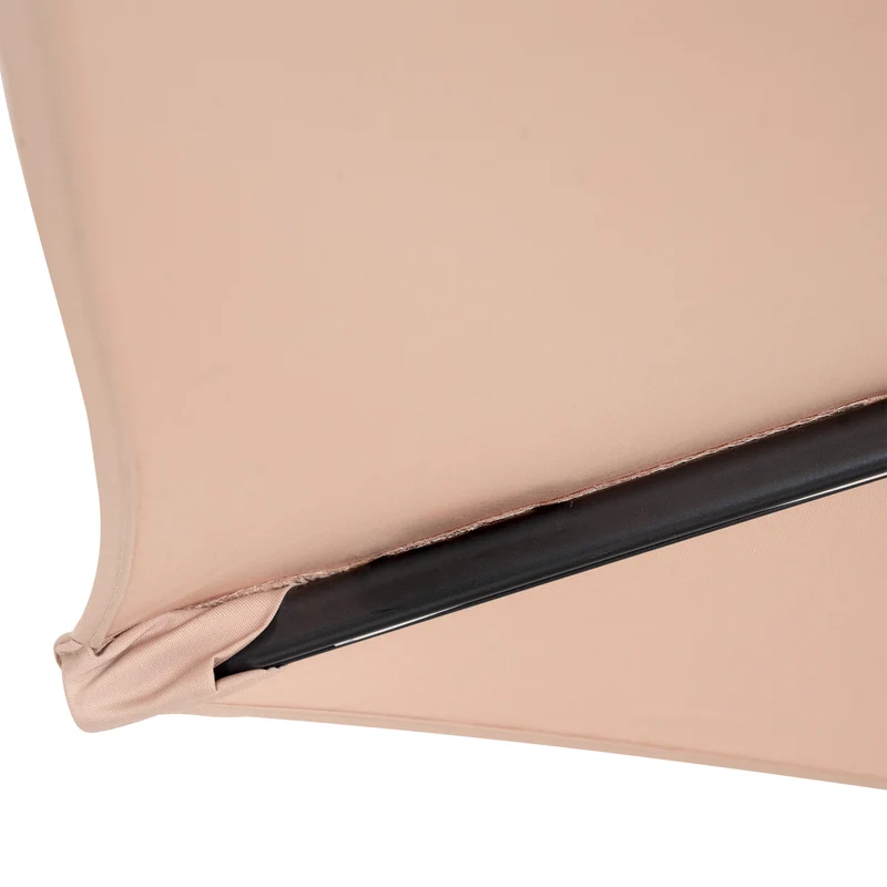 Parasol Banane à Mât Déporté 3 m & 2 Pieds en Éventail - Beige