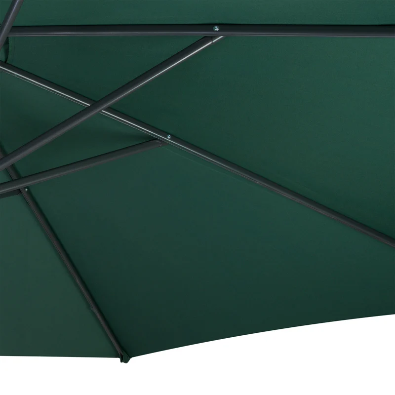 Parasol Banane à Mât Déporté 3 m & Pied Carré - Vert