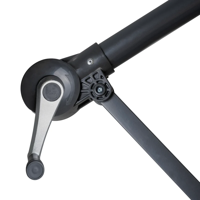 Parasol Banane à Mât Déporté 3 m & Pied Carré - Gris