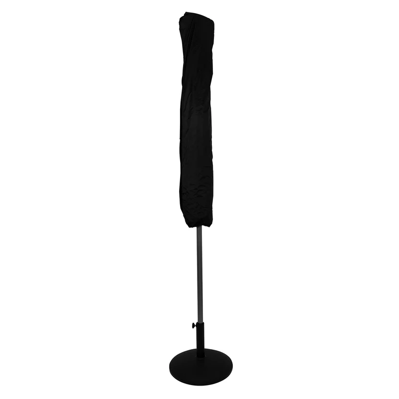 Parasol Inclinable à LED 2,7 m & Socle en Béton - Gris