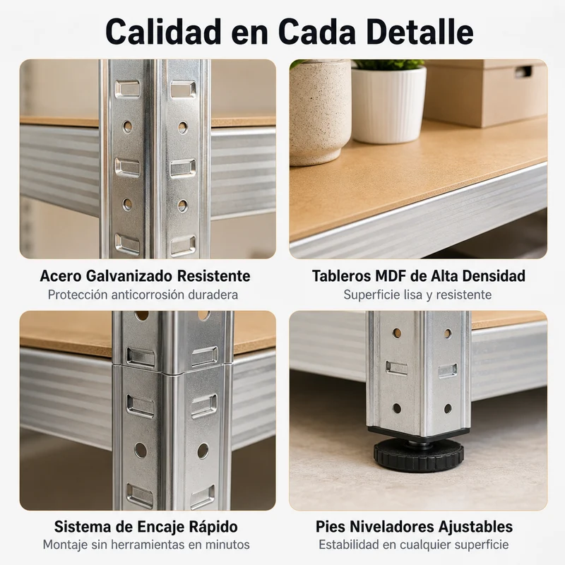 Pack 2 Estanterías Metálicas Galvanizadas 180x90x40 cm 5 Baldas Reforzadas