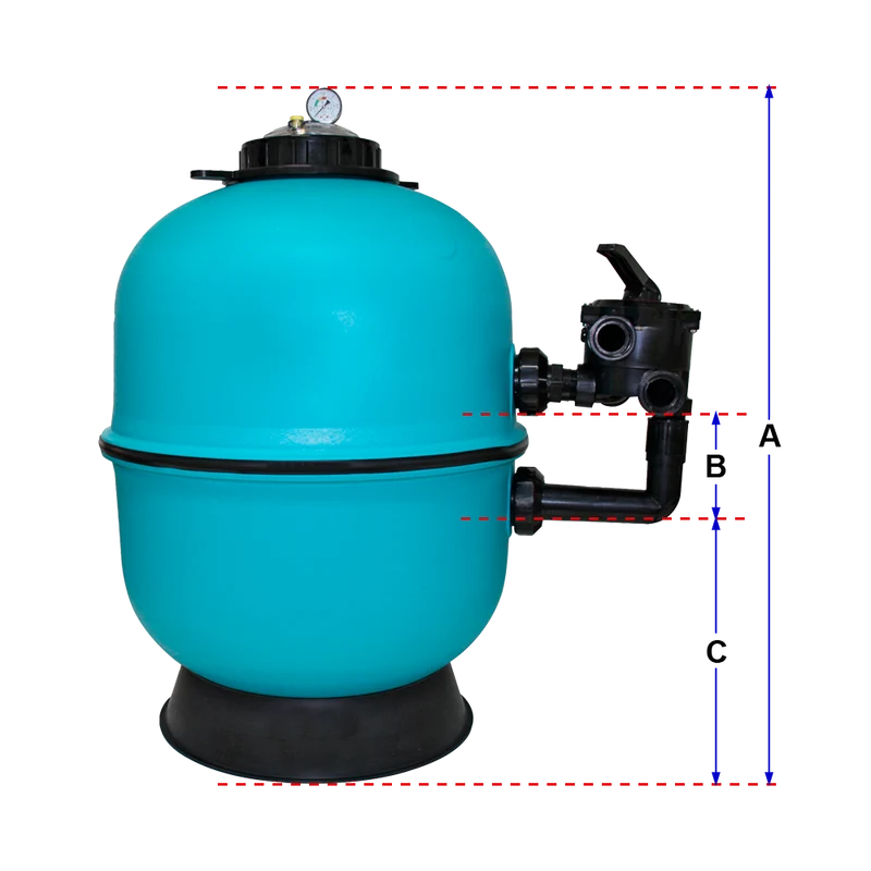 Filtro Inyectado Mediterráneo Ø400 con válvula lateral de 6 vías – 7 m³/h