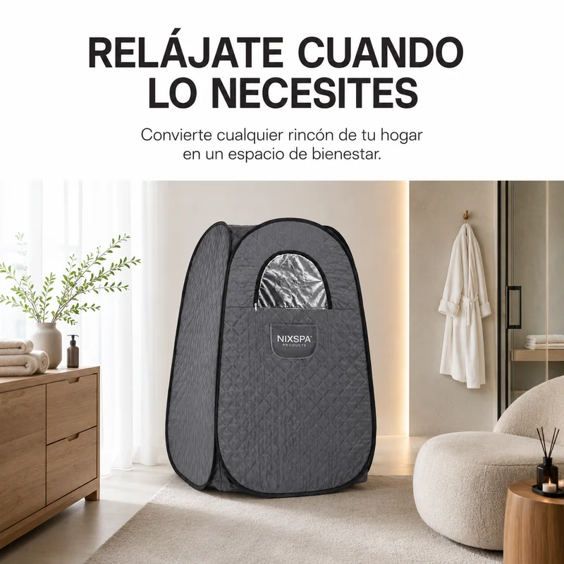 Sauna Finlandesa Portátil de Vapor, Cabina Plegable con Generador Independiente