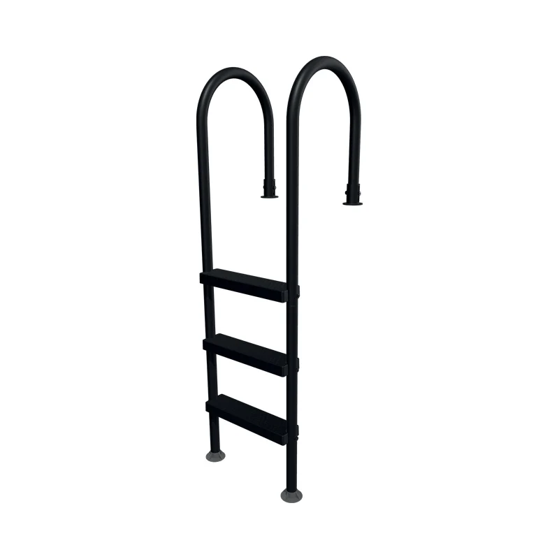 Échelle premium noire en acier inoxydable pour piscine hors terre – Trident
