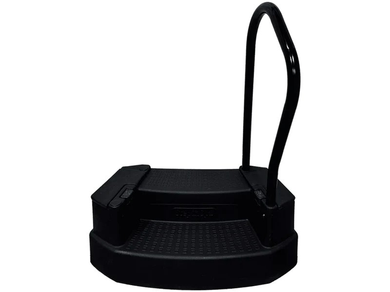 Marche pour spa Step-In-Spa avec rampe et éclairage LED – Noir