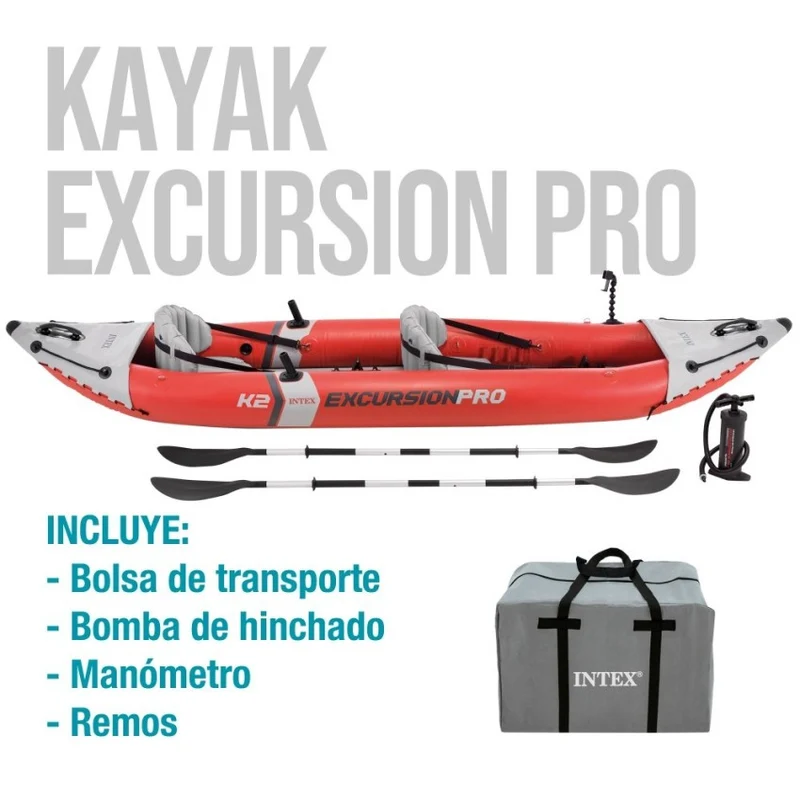 Intex Excursion Pro Kayak Hinchable 2 Plazas 384x94x46cm