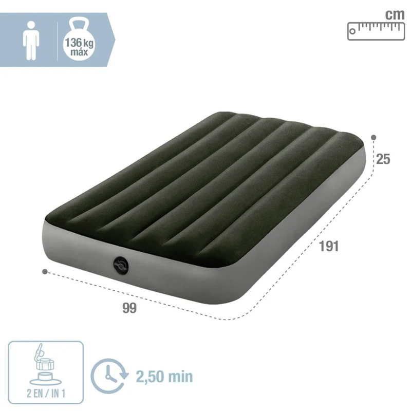 Intex Cama Hinchable Camping Prestige Downy Fiber-Tech 99x191cm