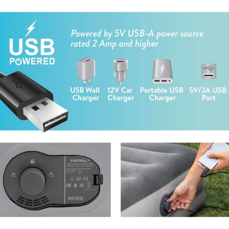 Intex Dura-Beam Standard Prestige Colchón Hinchable Doble 152x203cm USB