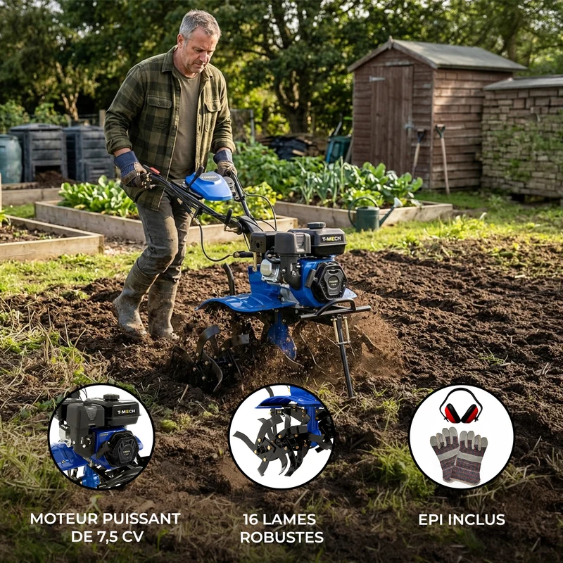 Motobineuse à Essence 7,5 CV