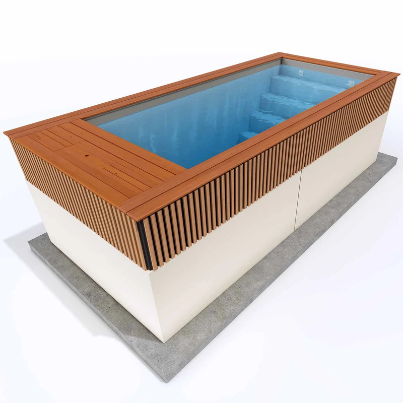 Lilypool AluWood Bois : Piscine container design en aluminium