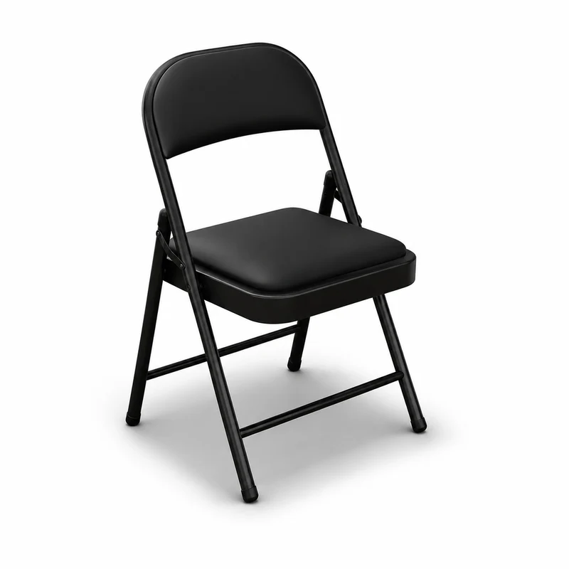Silla Plegable Acolchada De Acero Negro