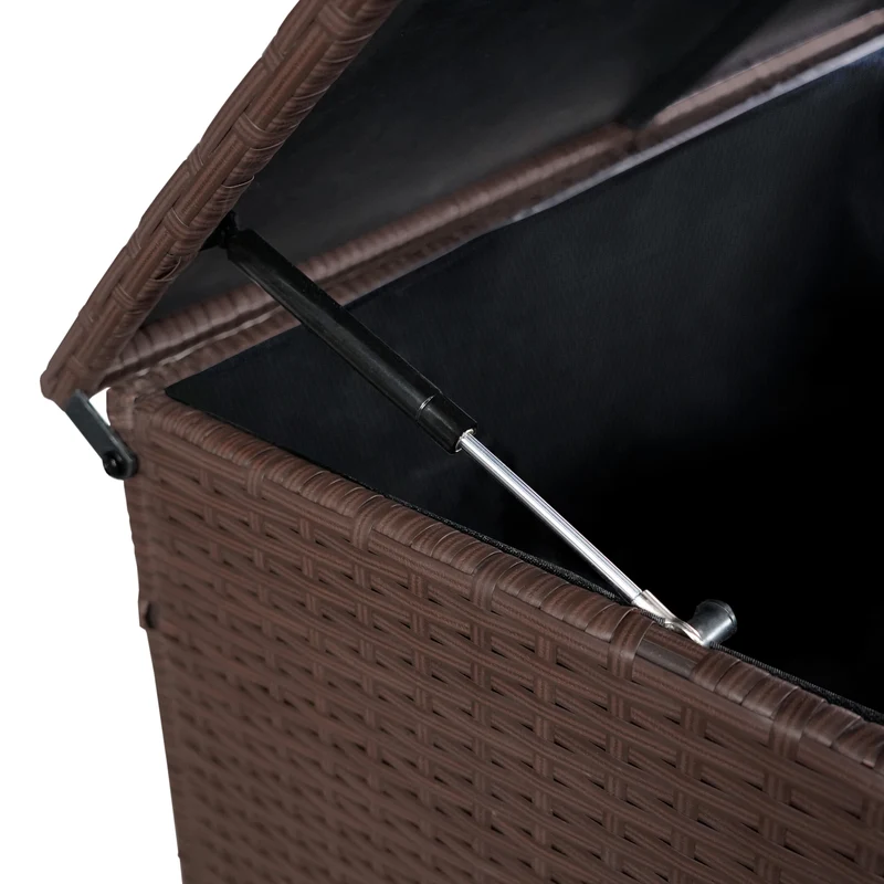 Salon de Jardin 9 personnes & Coffre de Rangement en Rotin – Marron