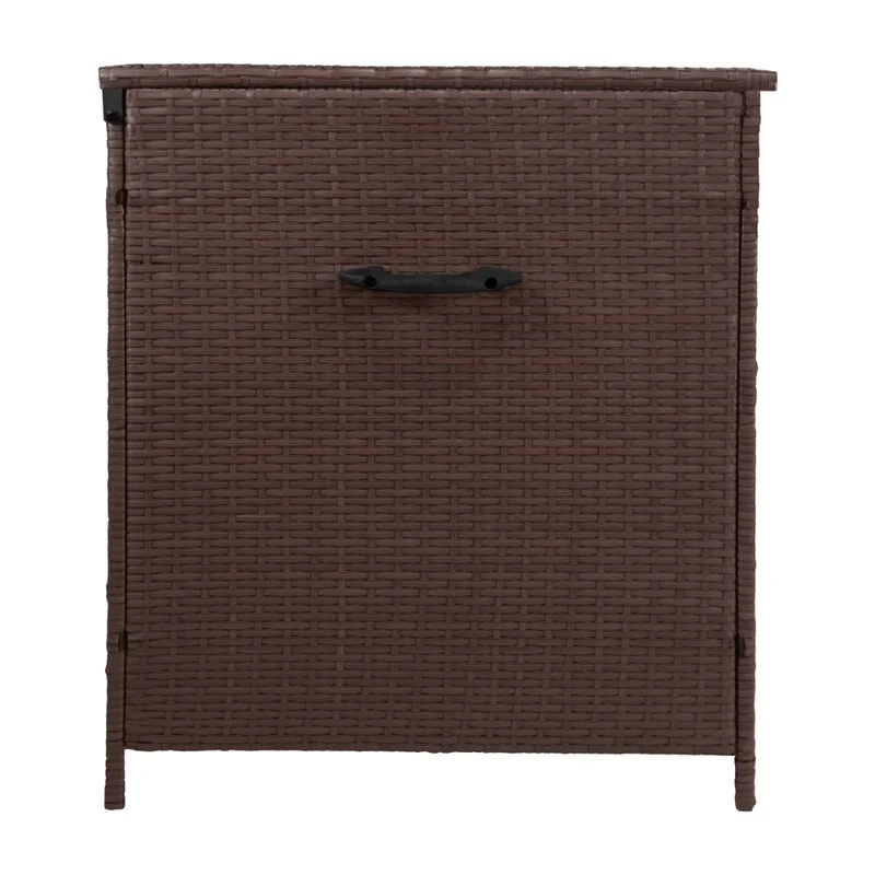 Coffre de Rangement d'Extérieur 582 L en Rotin Marron