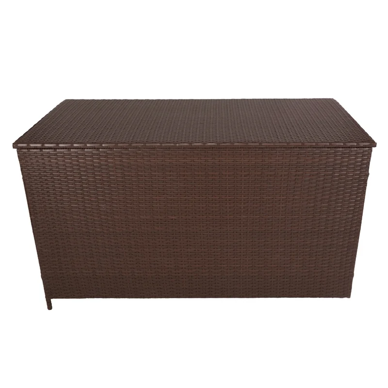 Coffre de Rangement d'Extérieur 582 L en Rotin Marron