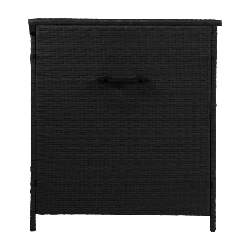 Coffre de Rangement d'Extérieur 582 L en Rotin Noir