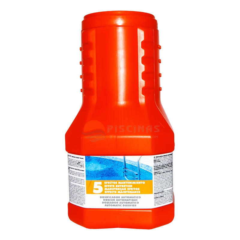 Cloro Multiacción 5 Efectos Quimicamp - Dosificador Flotante de Larga Duración para Mantenimiento de Piscinas - 2kg