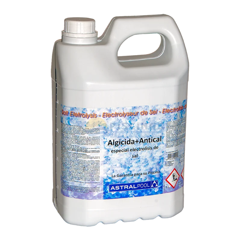 Algicida anticalcáreo AstralPool para cloradores salinos. 5 L.