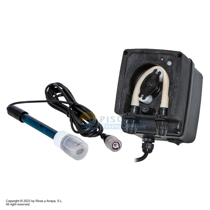 Kit módulo pH AQR-FLO. Sonda, dosificadora y accesorios. Hayward.