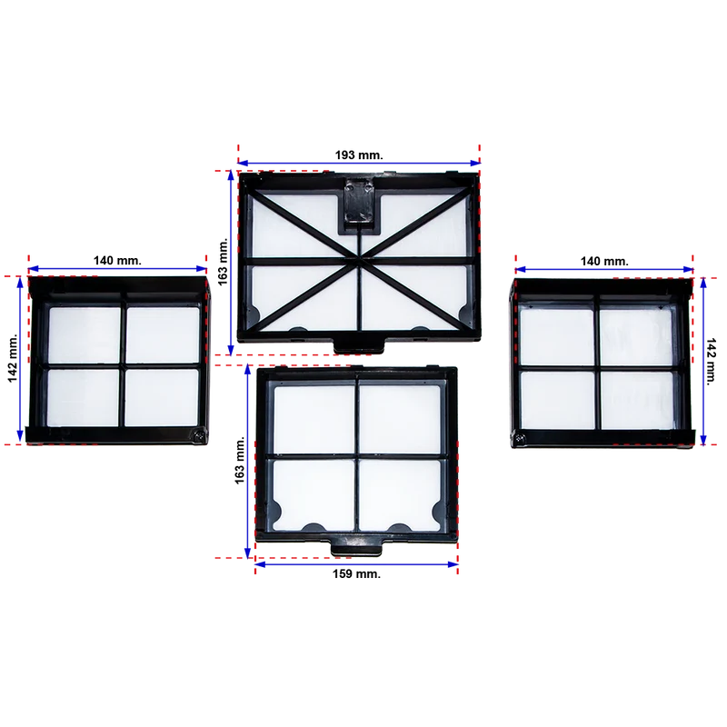Kit 4 paneles filtros primavera Dolphin 9991468-ASSY