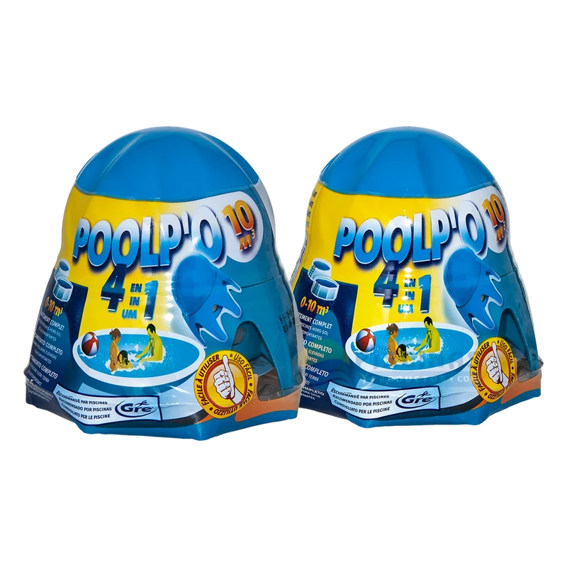 Pack 2 Poolp'O GRE 4 en 1 para piscinas hasta 10 m³