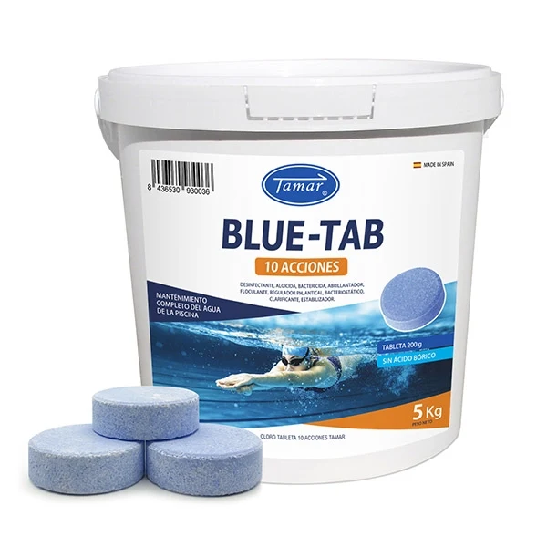 Cloro tabletas 10 acciones Blue-Tab de Tamar 5 kg