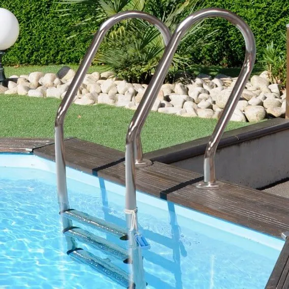 Gre - Escalera piscina elevada con plataforma 120-132 cm ET1213