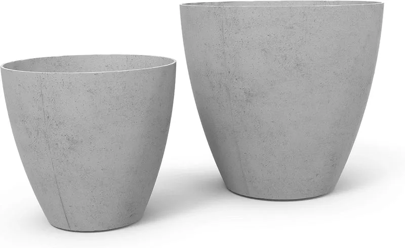 Keter - Maceta de jardín Betón redonda efecto hormigón 40 cm gris