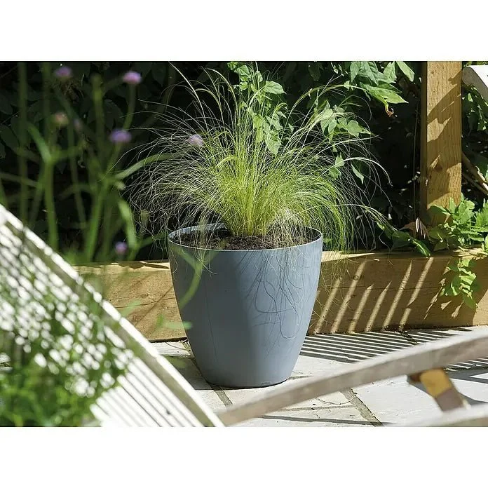 Keter - Maceta de jardín Betón redonda efecto hormigón 40 cm gris