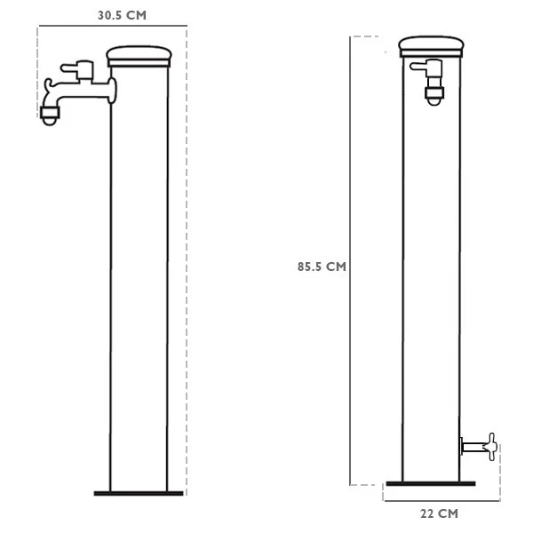 Fontaine de jardin inox Fontana Tubo Inox