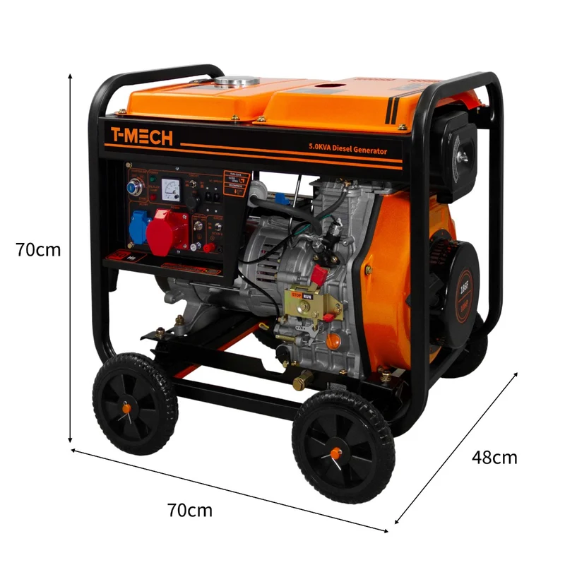 T-Mech Générateur à Diesel Triphasé à Cadre Ouvert - 5 000 W