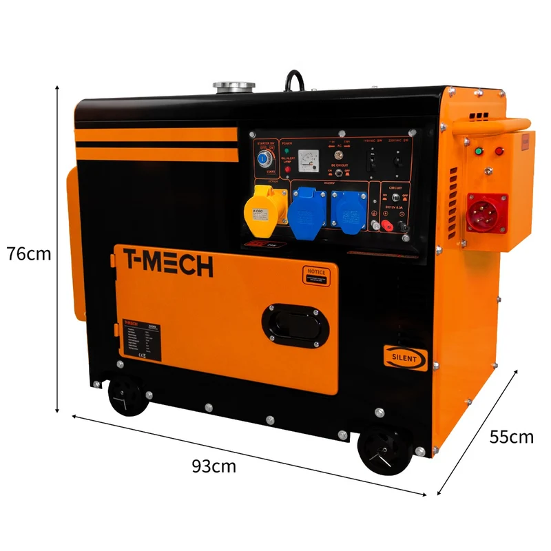 T-Mech Générateur à Diesel Monophasé 230 V - 6 500 W