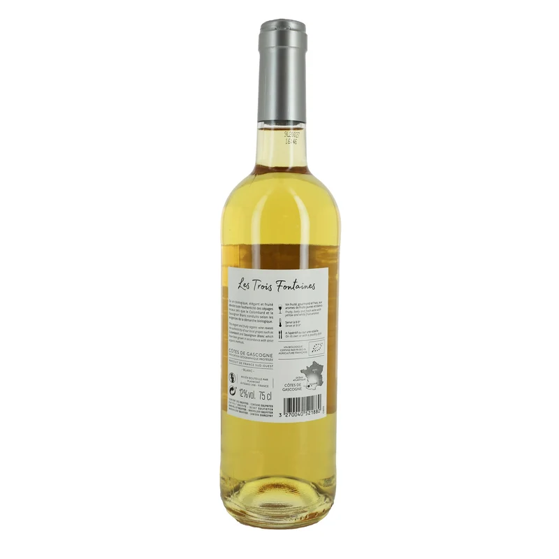 Les trois fontaines igp Côtes de Gascogne 2018 12% bio