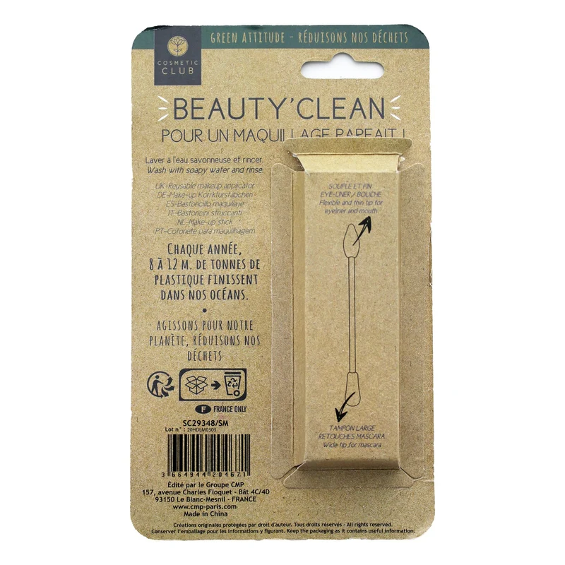 2 cotons tiges réutilisables en silicone blanc