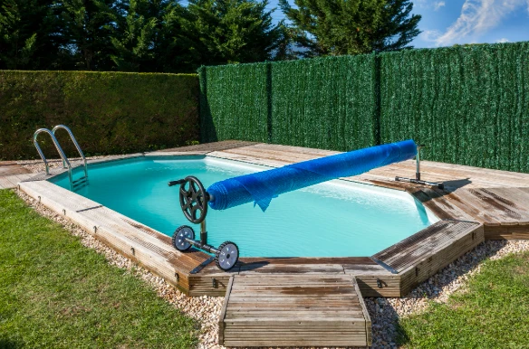 Enrolador GRE para cobertura de piscina enterrada