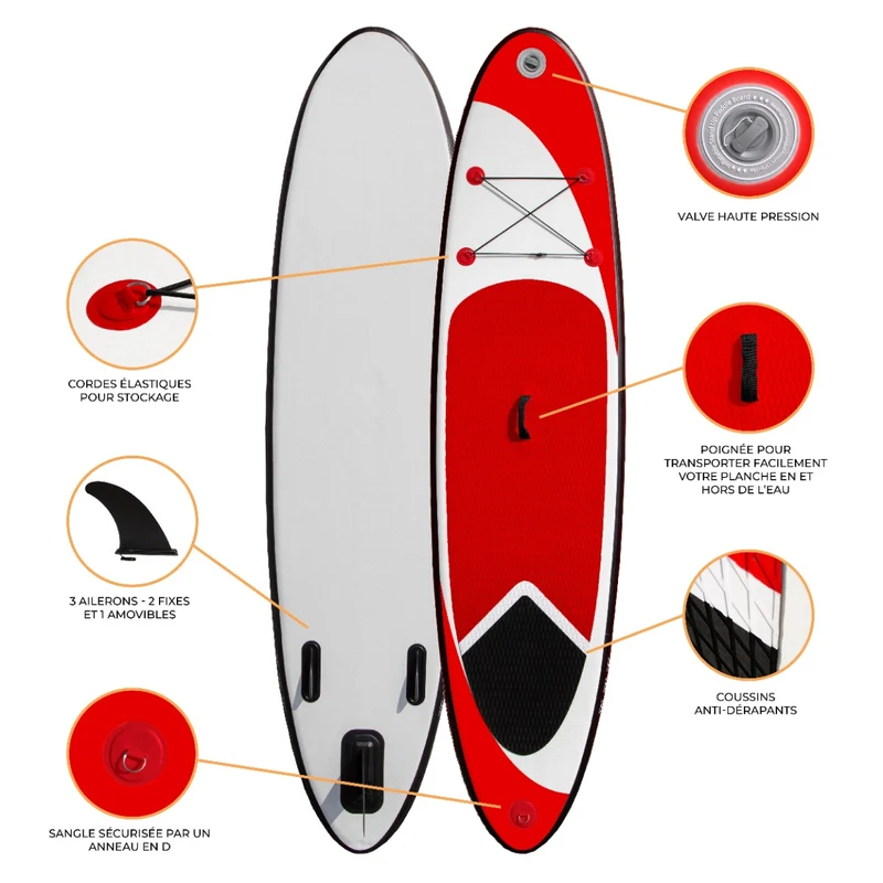 Planche de SUP Gonflable 3 m - Rouge