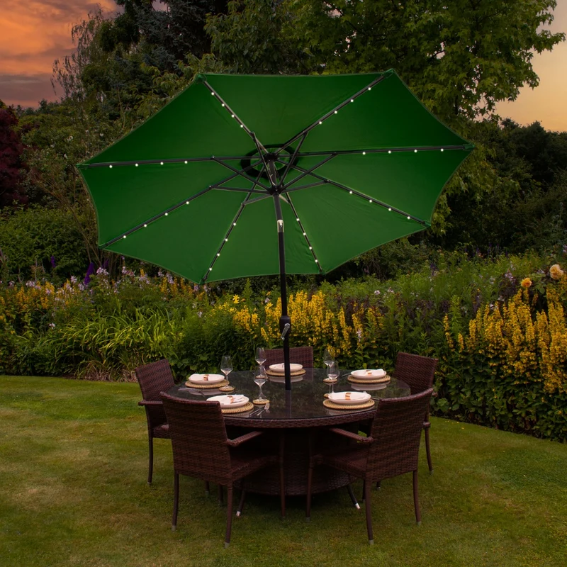 Parasol de 270 cm à LED - Vert