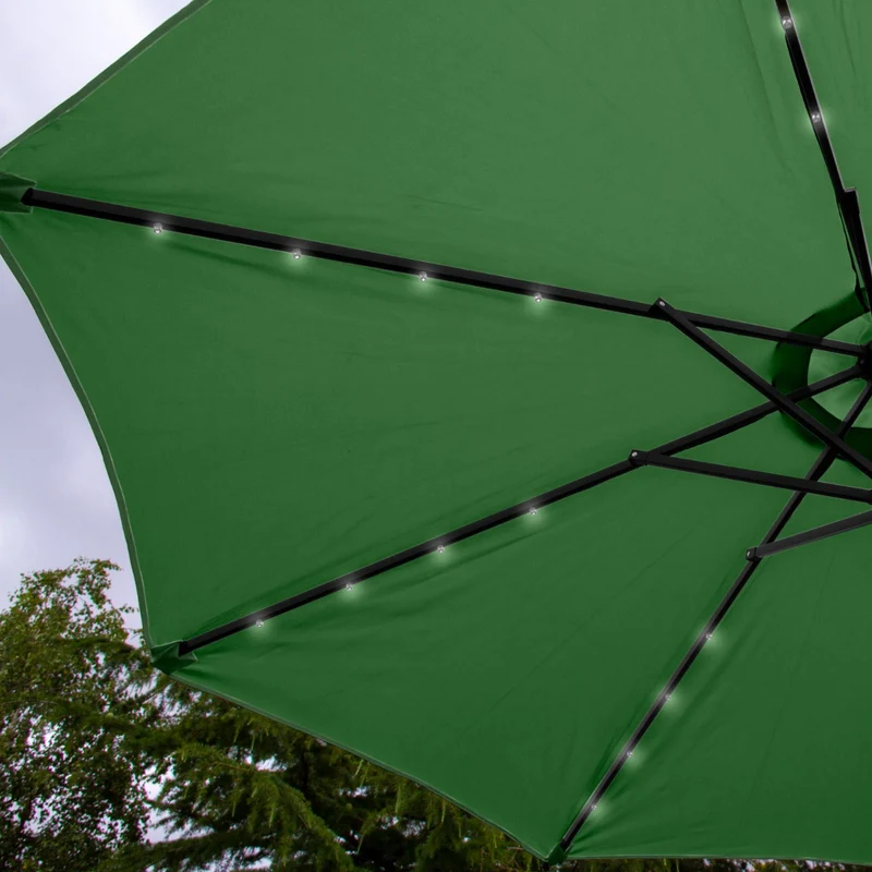 Parasol de 270 cm à LED - Vert