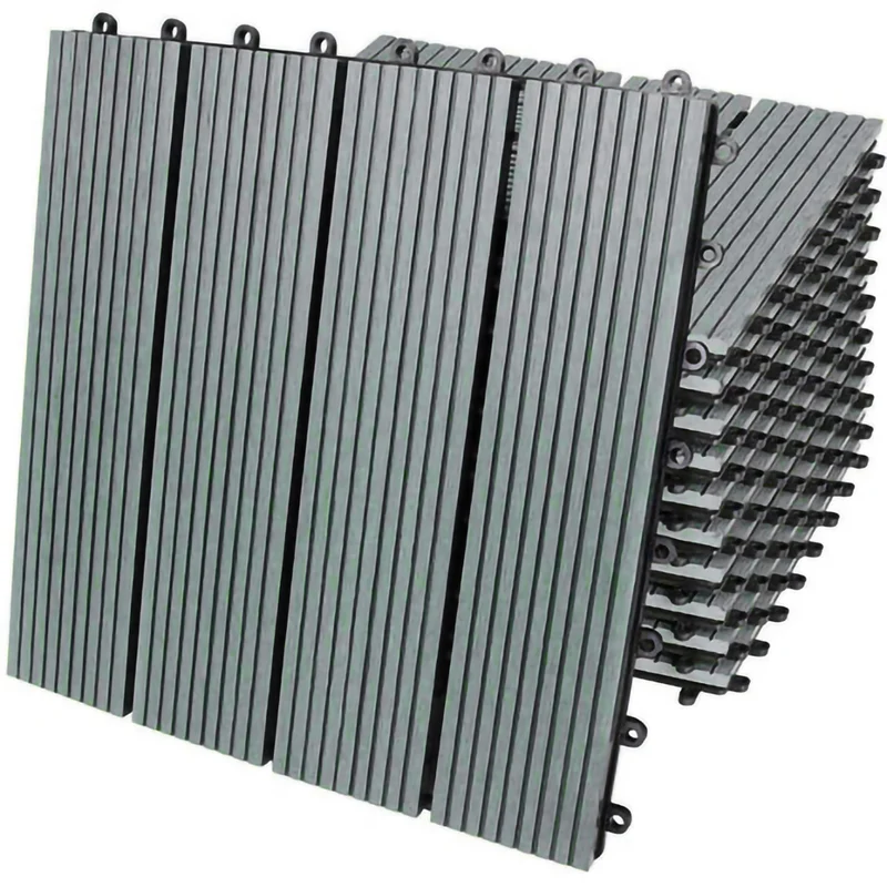 33 Dalles en Bois Composite Gris 30 x 30 cm