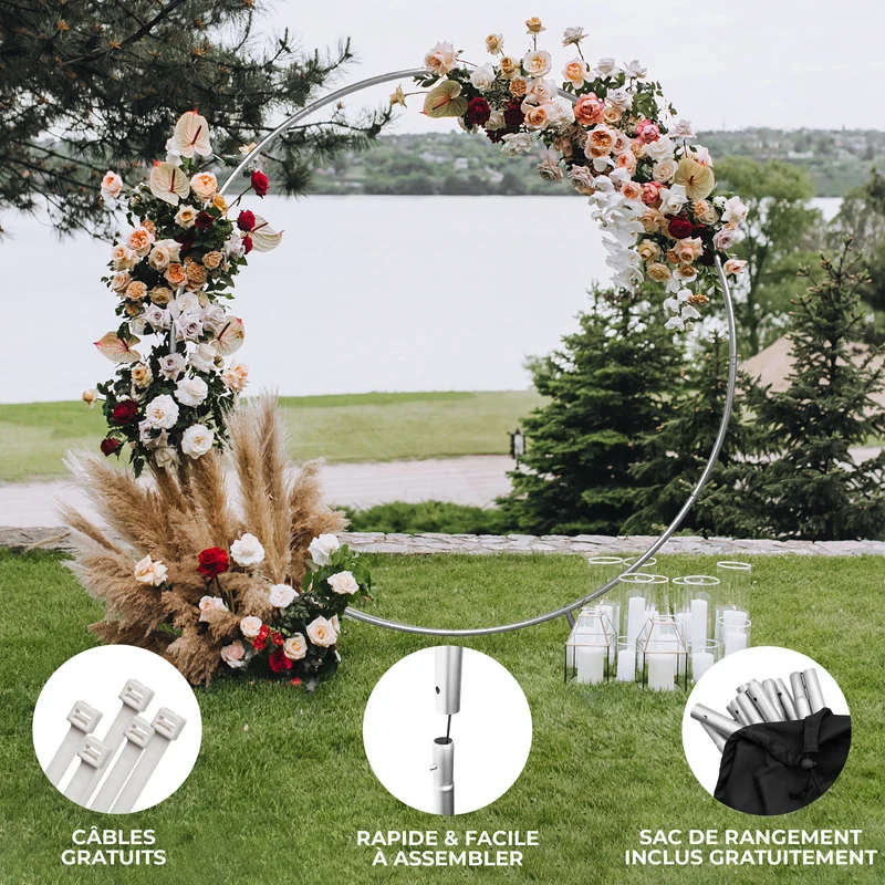 Arche Circulaire à Décorer pour Mariage 200 cm - Argenté