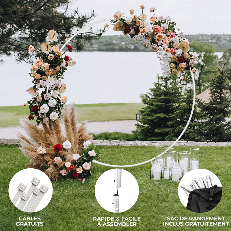 Arche Circulaire à Décorer pour Mariage 200 cm - Blanc