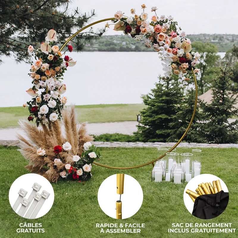 Arche Circulaire à Décorer pour Mariage 200 cm - Doré