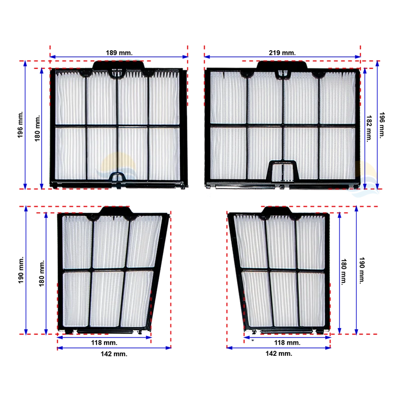 Kit 4 paneles filtración ultrafino Dolphin 9991467-ASSY