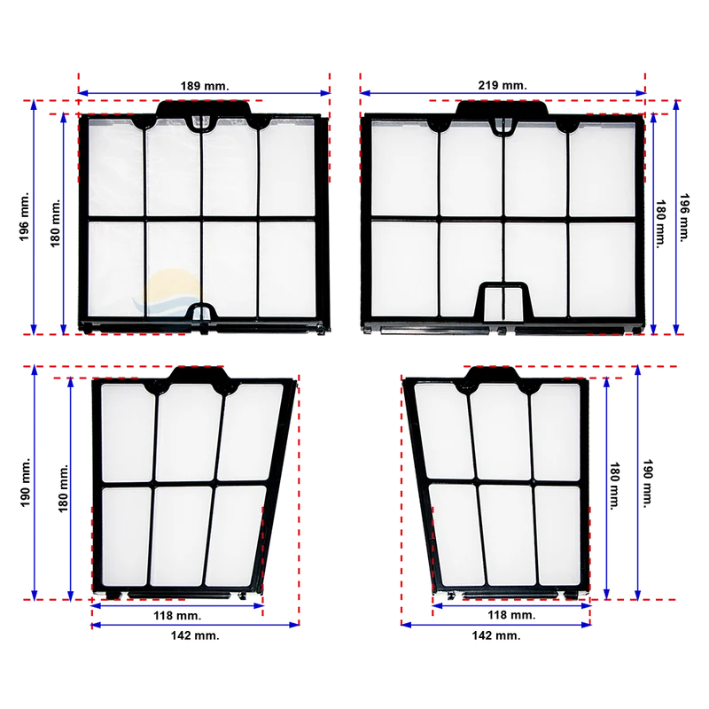 Kit 4 paneles filtración primavera Dolphin 9991463-ASSY