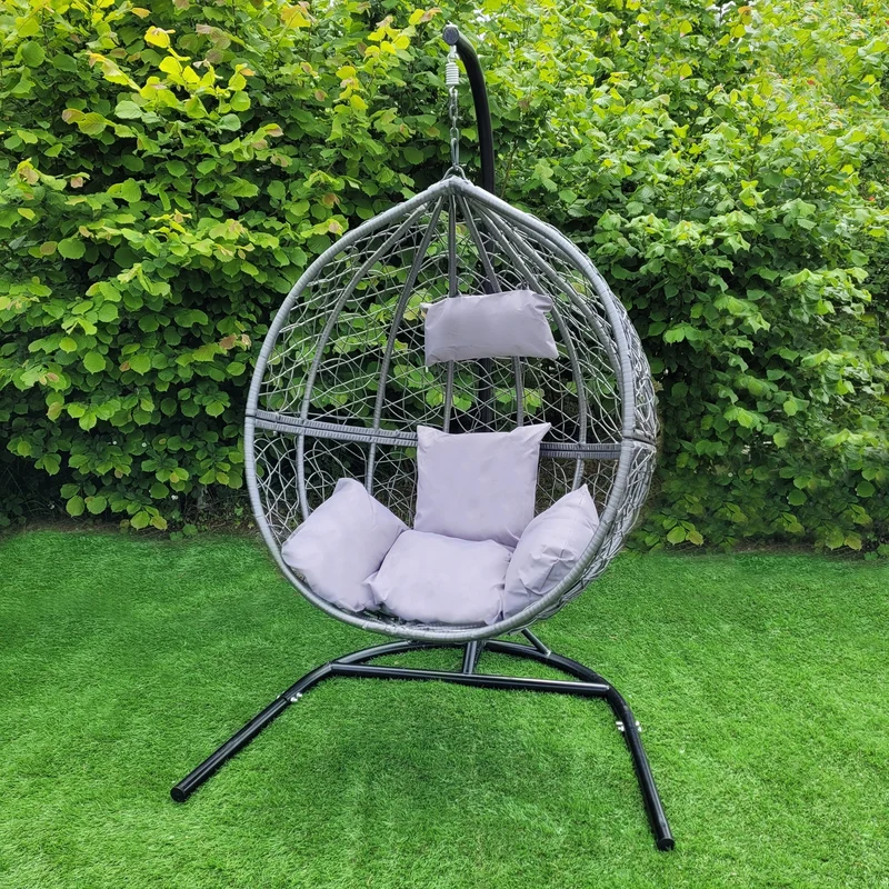 Chaise Suspendue en Rotin Gris x2