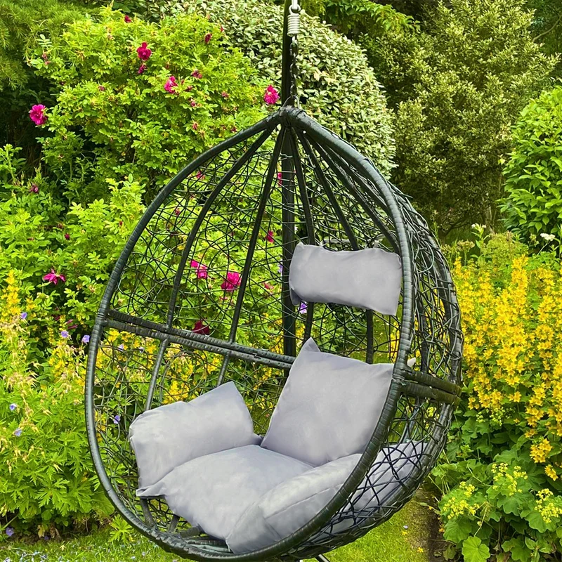 Chaise Suspendue en Rotin Noir x 2